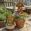 Mushroom House-Shaped Mushroom Garden Inserts Metal Rusty Mushroom Plaque  Courtyard Balcony