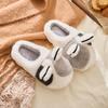 Cat Cute Cotton Slippers Winter Velvet Warm Home Use Non-slip Thick Bottom Outer Wear Couple Winter