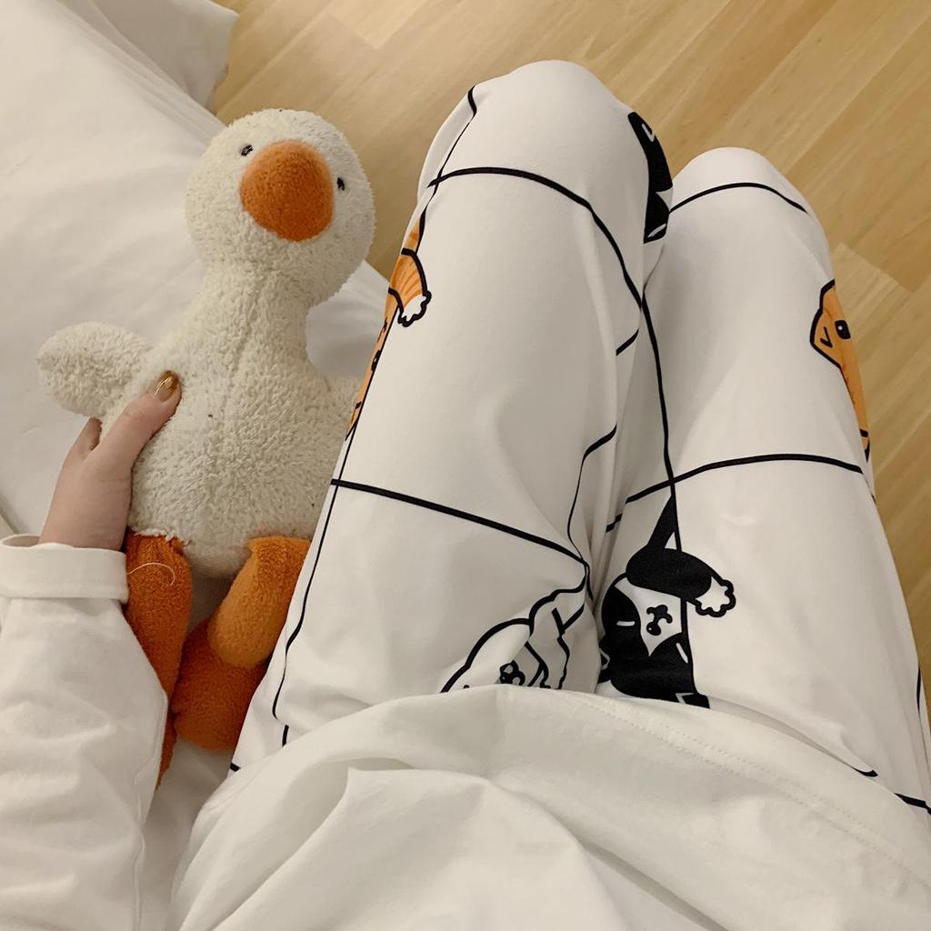 Women's Thin Spring/Autumn Pajama Pants - Casual, Cute Japanese Cartoon Design, Wearable Outdoors
