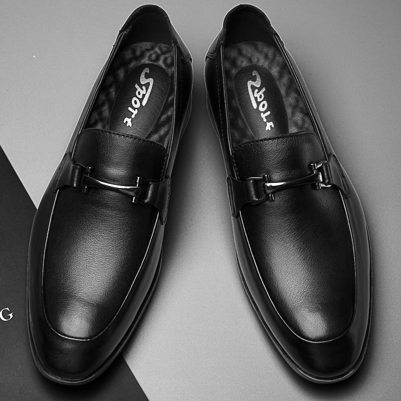 Minimalist Design Men Formal Shoes Classic Business Male Flats Elegantes Men'sDress Shoes Genuine Leather Wedding Party Loafers