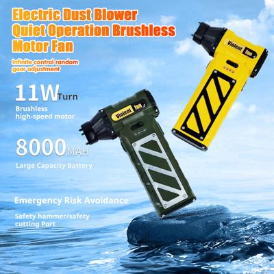 Electric Dust Blower Cooling Fan Powerful Brushless Motor Variable Speed Control Compact Design Portable Handheld Fan