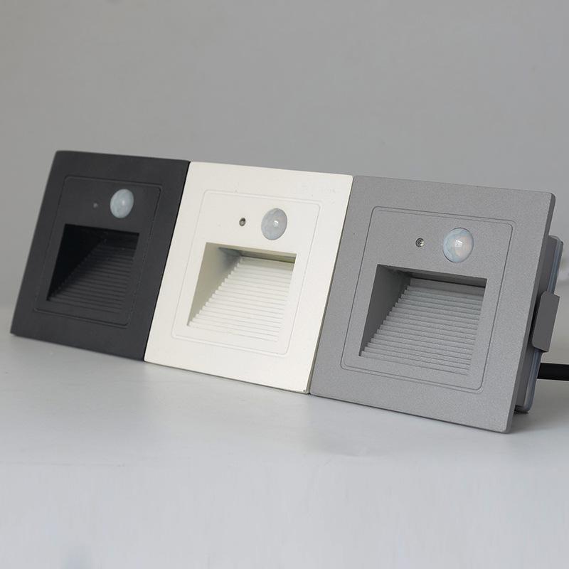 Outdoor LED Motion Sensor Step Light, Waterproof Recessed Aluminum Plinth Light