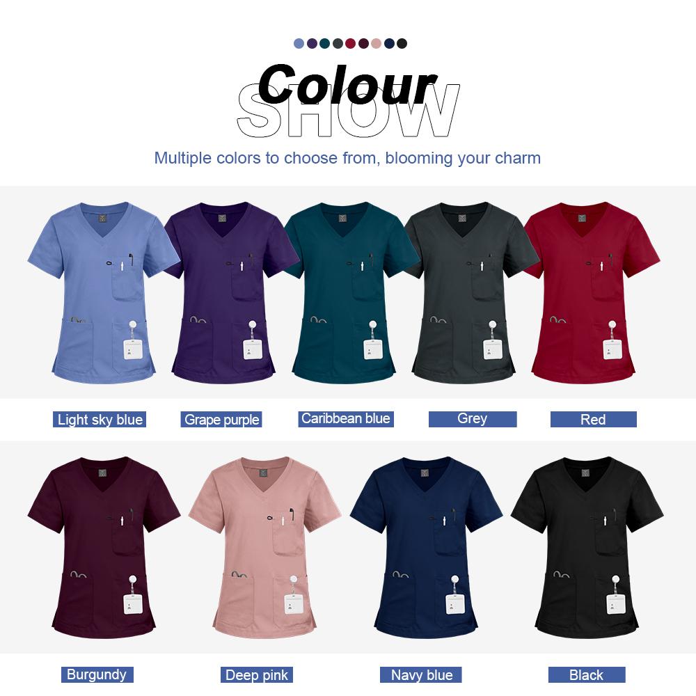 Medyczny zestaw uniformów medycznych Miękki strój pielęgniarski dla kobiet z wieloma kieszeniami Wysokiej jakości ubrania robocze dla pielęgniarek i lekarzy Kliniczny strój medyczny