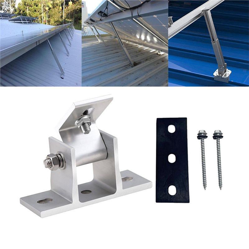 ABBP-Solar Panel Mounting Brackets Set, Adjustable 15-30 Degree Angle, Drill-Free Installation