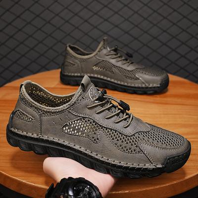 Summer New Mesh Breathable Sandals for Men Casual Sports Shoes Comfortable Walking Mens Sneakers Breathable Top Layer Leather