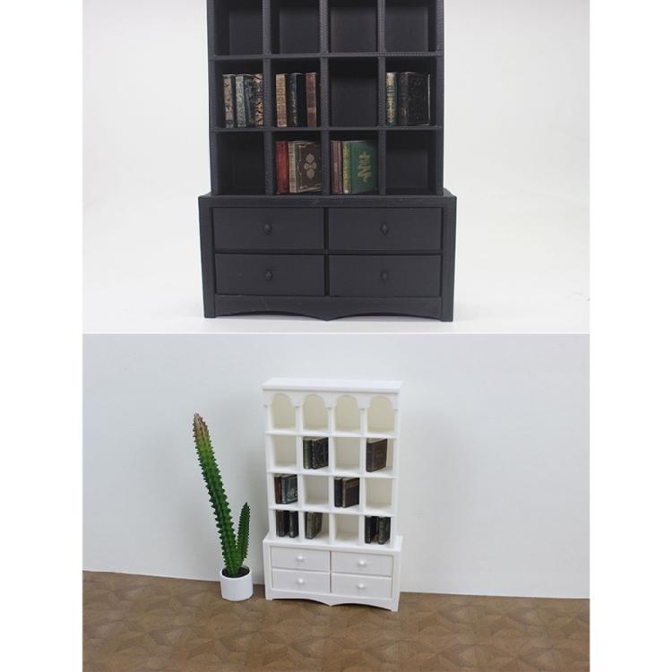 Classical Miniature Bookshelf Cabinet 1/12 Dollhouses Storage Organizer Kids Learning Activity Dollhouses Scene Setting