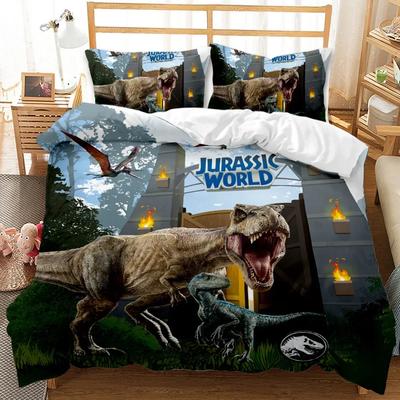 Luxuriöse Neue 3D-Druck Dinosaurier Bettbezug Sport Bettwäsche Set Basketball Dinos Hip Hop Rockmusik Hippie Polyester Bettdeckenbezug