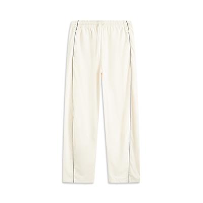 Li Ning Sports Lifestyle Series Casual Comfortable Versatile Straight Leg Sports Pants Women Bottoms Off-White AYKV478-2