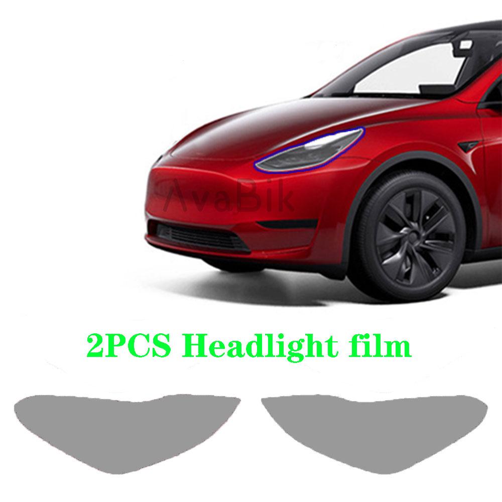 For Tesla Model 3 Y 2017- TPU Blackened Headlight Taillight mudguard Protective Film Modification Black Color Changing Films