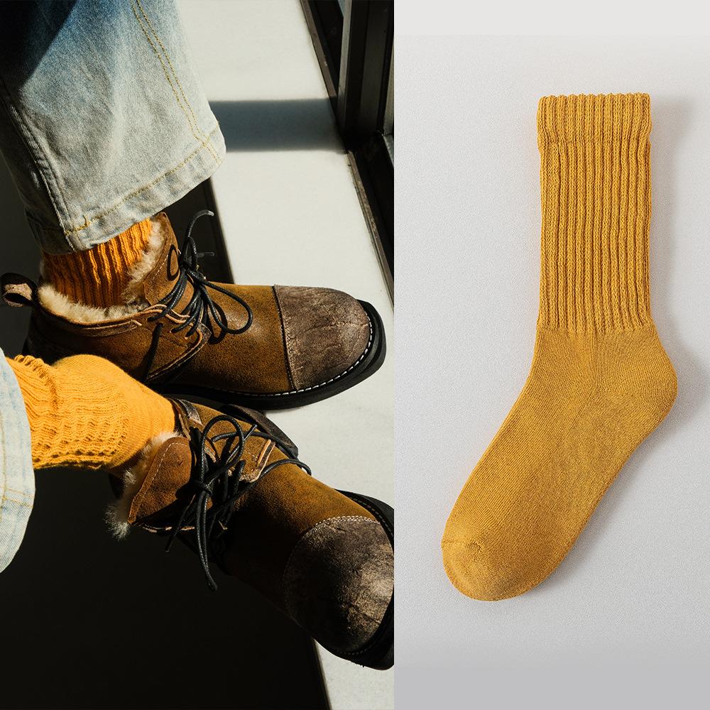Men and Women Born Autumn and Winter Wool Ring Warm Retro Pure Cotton Tube Pile Socks