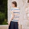 Women's Relaxed Fit Striped Ice Silk T-shirt