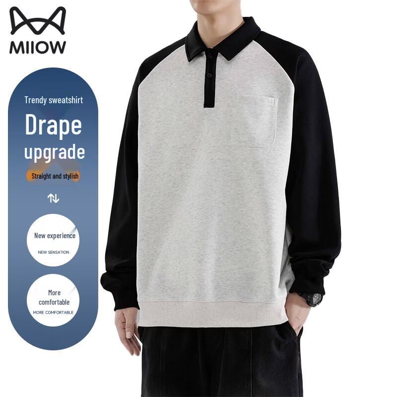 MiiOW Men s Casual Crewneck Sweatshirt S