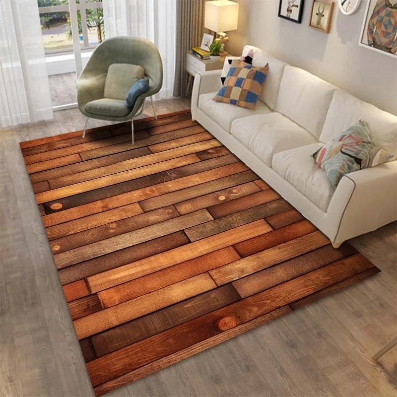 Wooden Floor Pattern Mats Door Front Decoration Home Living Room Mats