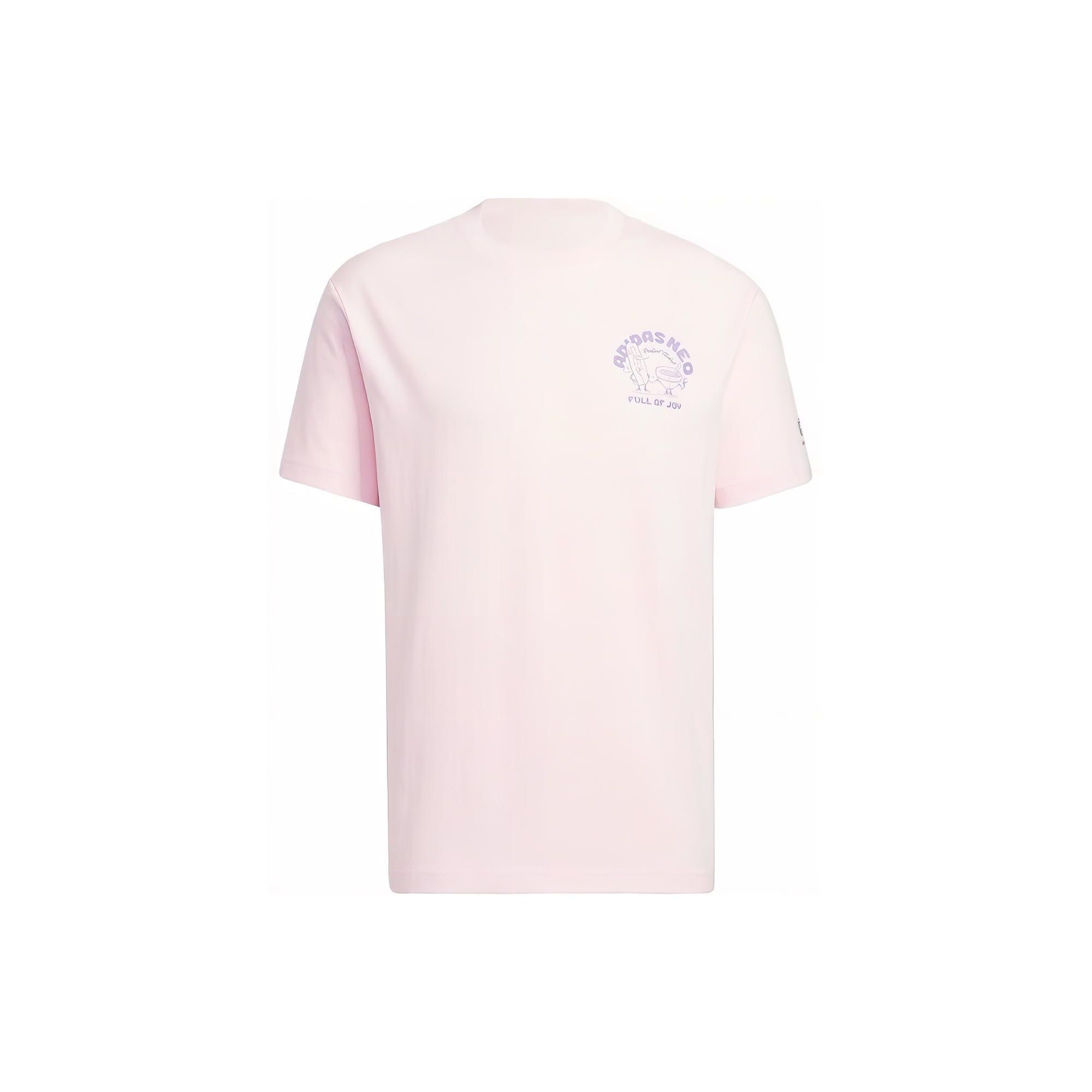 

Adidas Neo Letter Pattern Printed Casual Breathable Round Neck Short Sleeve T-Shirt Men T-Shirts Pink HS6827