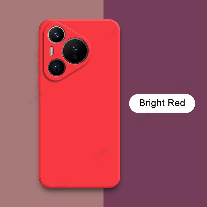 

Роскошный квадратный жидкий силиконовый чехол для телефона Huawei Pura 70 Pura70 5G 360 защитный чехол HuaweiP70 P70 двойной мягкий чехол Huawei P70 5G ярко-красный