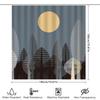 Modern Shower Curtain With Moon Tree Print Water Resistant Bath Decor For Kids Room Customizable Size (Blue)