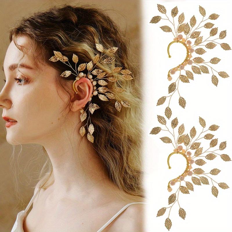 Ear Clip with No Hole Design, Sweet and Shiny Earrings for Women, Exaggerated Ear Sleeve Design, Eye-catching Jewelry Gift for Birthday Parties