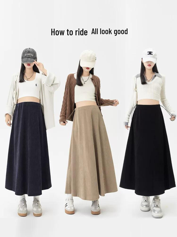 Maternity A-line Pleated Skirt - Spring/Autumn Style, Long Skirt for Short Stature, 2026 Collection