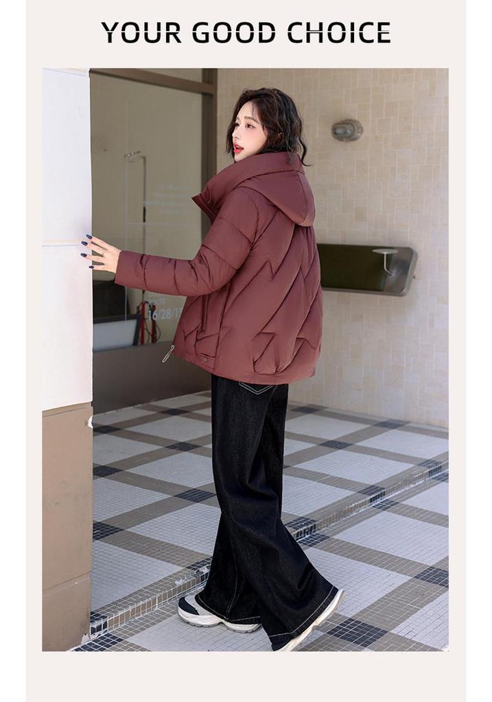 2025 Winter Plus Size Women's Hooded Cotton Jacket - Short, Thick, Loose Korean Style Outerwear