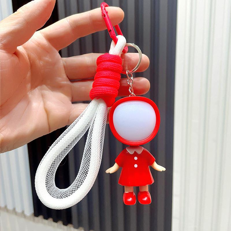 

С брелоком Милый светодиодный фонарик Мягкая резиновая мультяшная фигурка для особых случаев Red Luminous