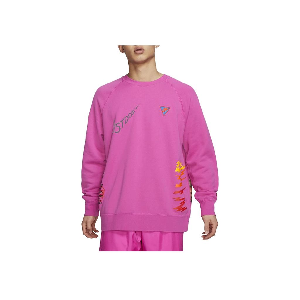 Nike Sportswear NSW Graffiti Print Crew Neck Sweatshirt Men Tops Purple-Red CJ5056-623