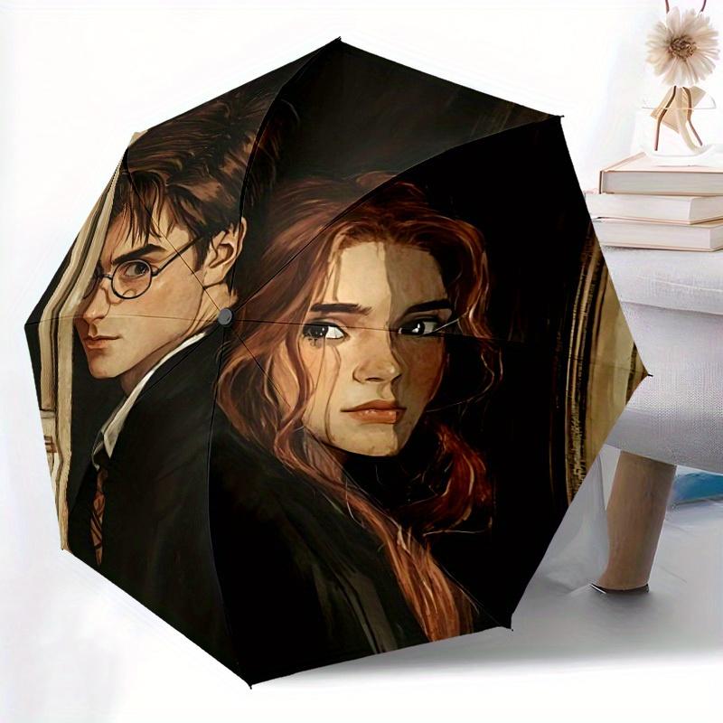 1pc Harry Potter Automatic Open/Close Umbrella Sturdy Iron Frame, Compact Travel Umbrella - Perfect Gift for Women, Men A0829118