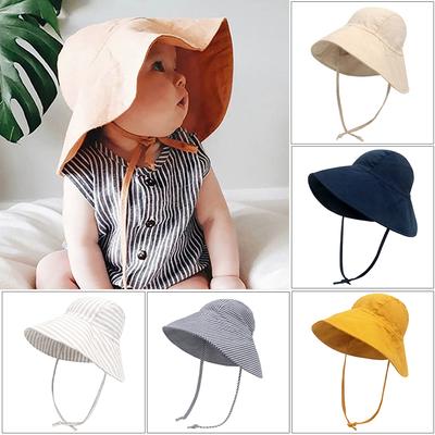 Chapeau de soleil en coton et lin pour bébé, casquette d'été, d'automne, à gros bords, pour filles et garçons, Panama, chapeaux seau pour enfants, pour la plage, les voyages