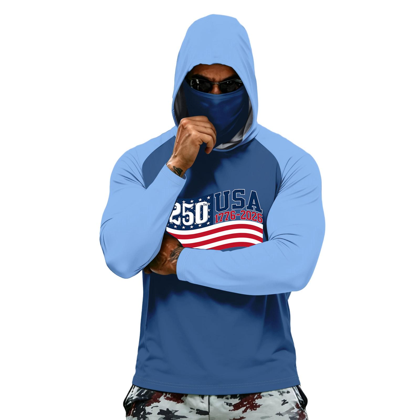 

Мужская летняя быстросохнущая футболка с длинным рукавом Одежда от солнца Рыбалка Фитнес Спорт Hded Футболка с длинным рукавом L синий