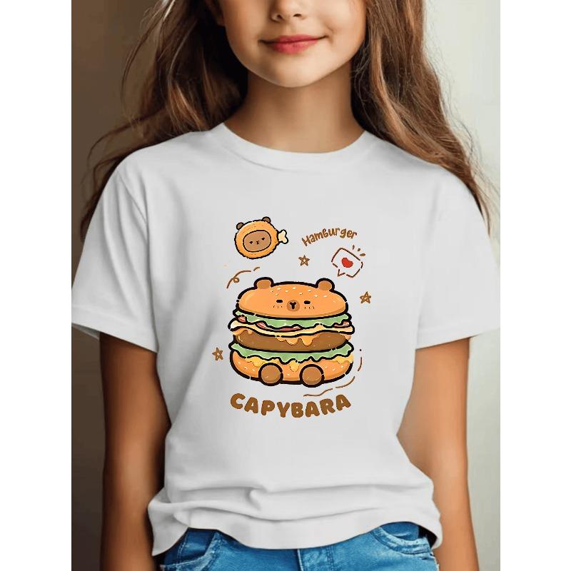 Girls Stylish Round-Neck T-Shirt 110 белый