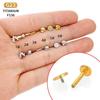 Titanium Zirconium Flat End Bar Ear & Lip Stud Piercing Jewelry