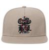 Sproutsy Men's Flower Rose Unisex Flat Visor Hat in Beige with Skull and Skeleton Design