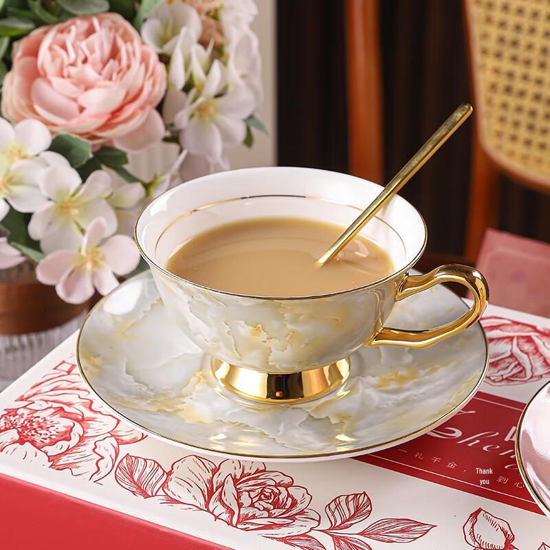 

Подарочный набор кофейных чашек из костяного фарфора в европейском стиле Zhengye Coffee Cup Set