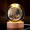 3D Starry Sky Crystal Ball Night Light with Solid Wood Base - Luminous Desktop Ornament & Birthday Gift