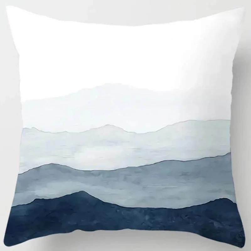 Blue Ink Style Decorative Pillowcase Home Bedding Decorative Cushion Pillowcase