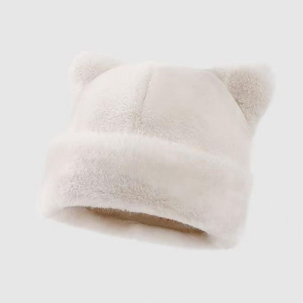 Fluffy Fur Women's Winter Hat Winter Cat Ears Snow Ski Cap Faux Fur Thick Warm Windproof Hat Russian Hat Mink Fisherman's Hat