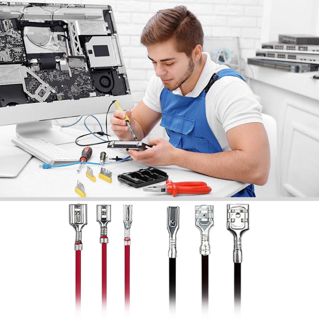 30Pcs 2.8/4.8/6.3mm Female Speaker Wire Connector with Insulating Sleeves Spade Crimp Terminal Quick Splice Connector