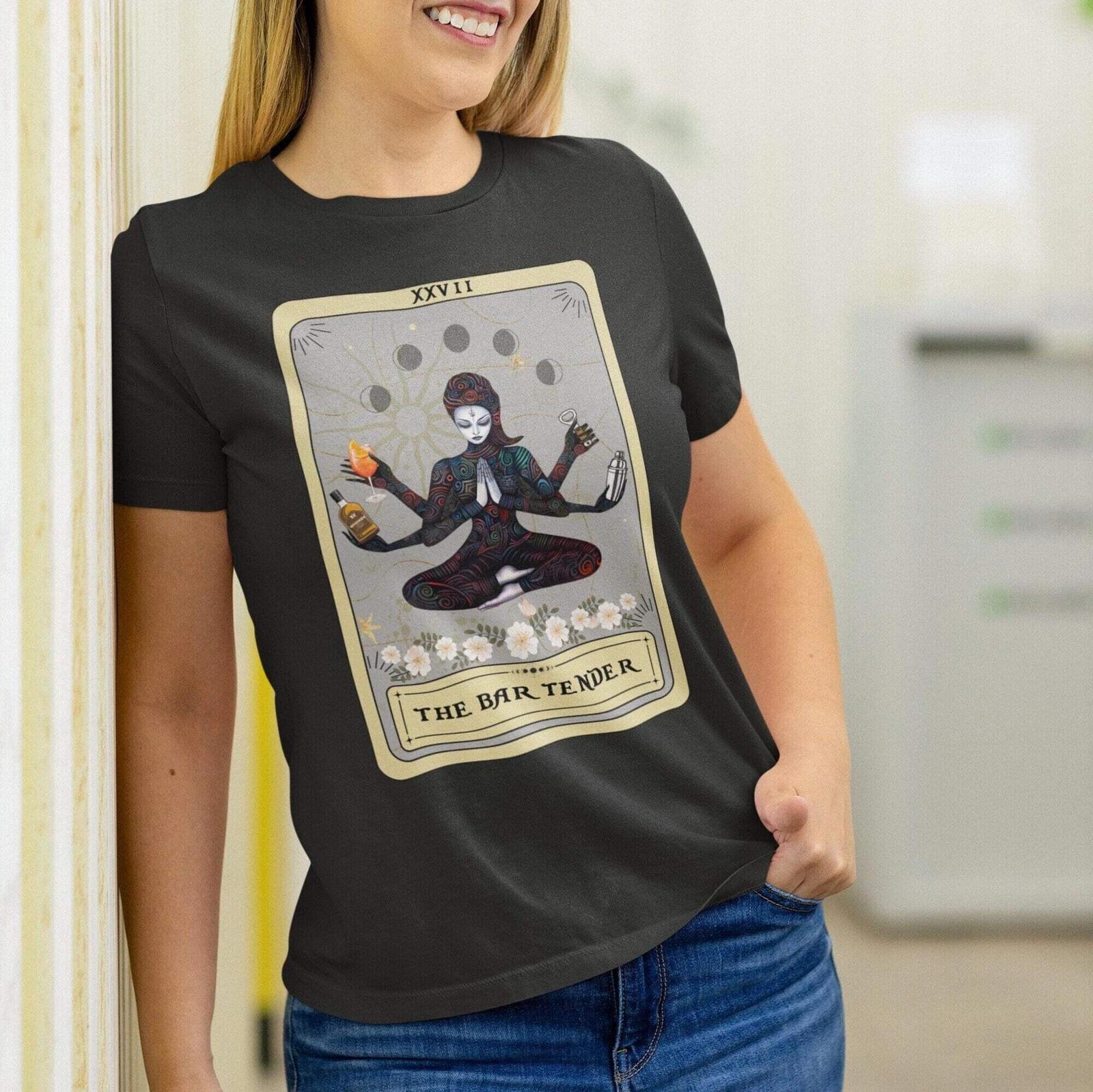 Bartender Goddess Tarot Card Shirt - Gift for Bartending Women S