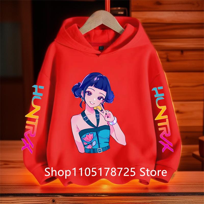 New KPop Demon Hunter Cartoon Girls Boys Hoodies Children's Korean Wave Print Fashion Casual Tops Casual Girls Clothing Warm