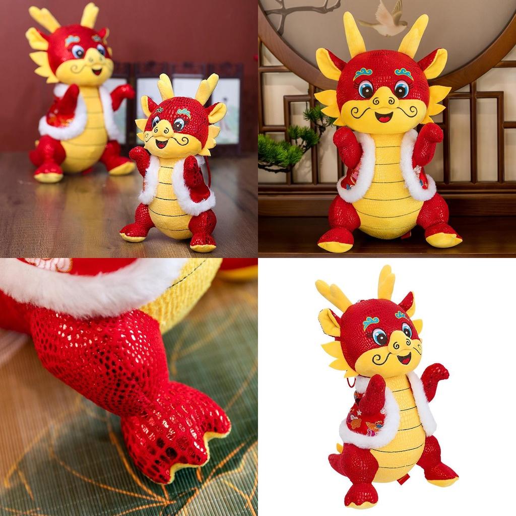 2024 Dragon Year Plush Toy Tang Costume Dragon Zodiac Doll With Custom Logo Good Luck Mascot