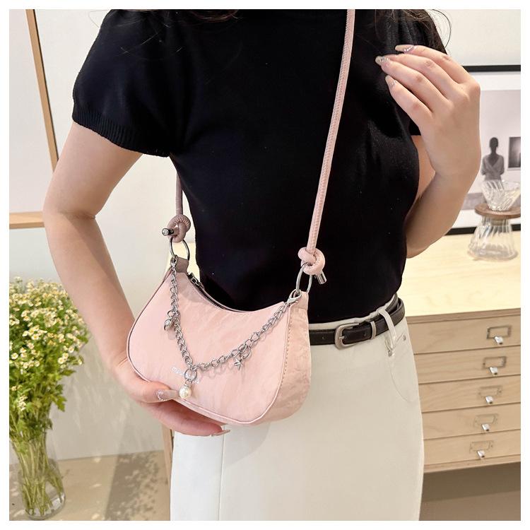 Chic Small Shoulder Bag for Women 2026 New Fashion Casual Crossbody Armpit Bag PU Leather Chain Purse KTB