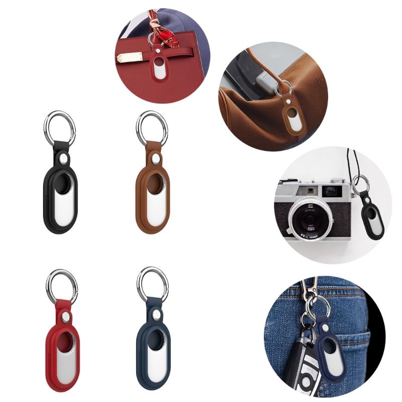 Locator Protective Cover Shockproof PU Case with Metal Keychain Housing Shell Anti Lost Protector for Smarttag 2 Tracker