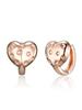 14K Ballroom Heart Carved Cubic One-Touch Earrings C24EGP212