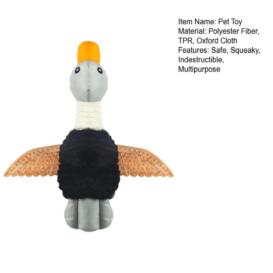 Wild Goose Dog Toy Indestructible Plush Toy Anxiety Relief Squeaky Duck Puppy Chew Toy for Small Medium Large Dogs Interactive Training