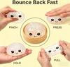 Sparkle Bun Squishy Toy Slow Rebound Stress Relief Squeeze Ball Soft With Bead&Steamer Fidget Toy for Anxiety Relief Sensory Toy