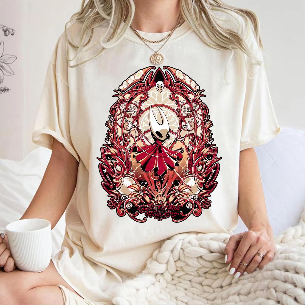 Plus Size Summer Womens Vintage Hornet Hollow Knight Silksong TShirt Cotton Breathable Stylish Versatile Street Style Oversized