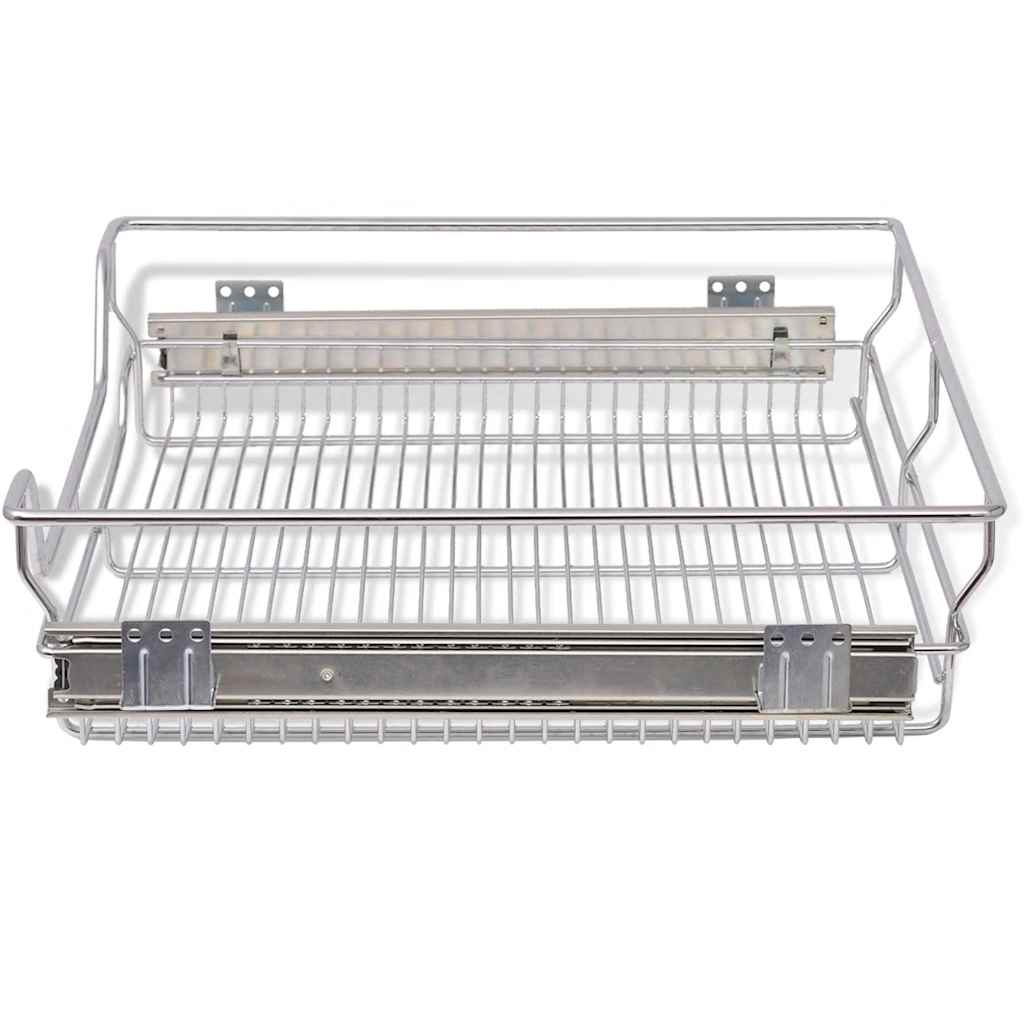 Built in Drawer Basket Slides 2 pcs Silver 600 mm