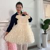 Kids' White Korean-Style Gauze Piano Performance Dress | Fluffy Princess Dress for Girls