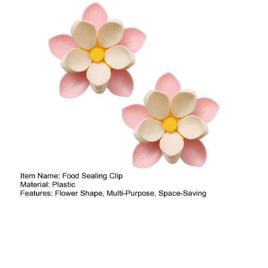Clip Double-Layer Flowers Magnetic Fridge Magnets Snack Bag Sealer