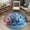 Audio Speaker System Round Carpet, Music Studio Emblem