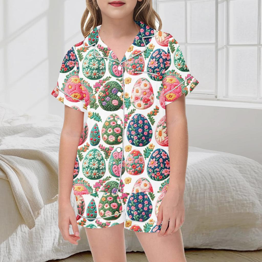 Kids' Printed Pajama Set - Short Sleeve & Shorts Sleepwear